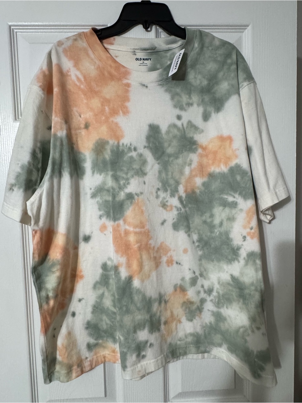 Old Navy Tie-Dye Short Sleeve Tee - Sage Green & Peach